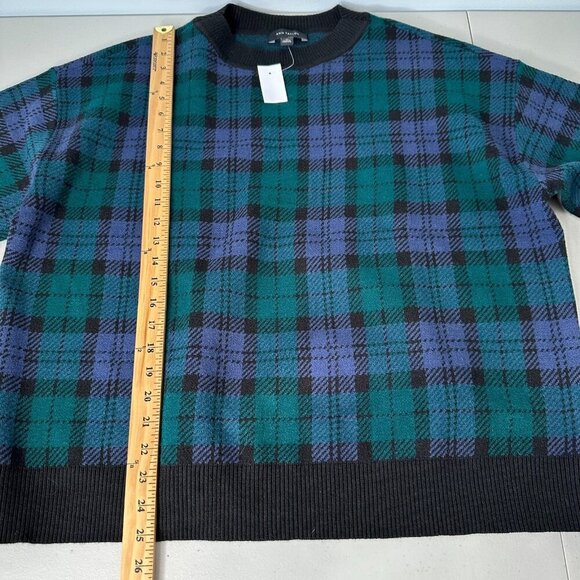 Ann Taylor Crew Neck Sweater Size XL Plaid Rainforest Relaxed fit - Picture 9 of 11